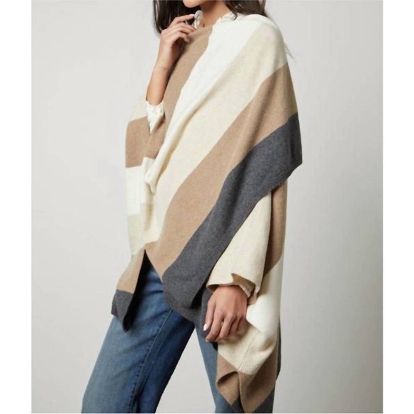 VELVET BY GRAHAM & SPENCER jonas blanket poncho in multi EUC - Picture 3 of 10